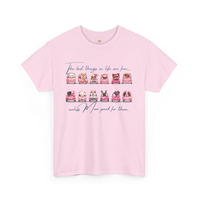 Cute Dogs Mother's Day T-Shirt, Best Things In Life Are Free, Unisex Tee, Gift For Mom, Heavy Cotton Shirt, Mother's Day Gift - NOTALIFY