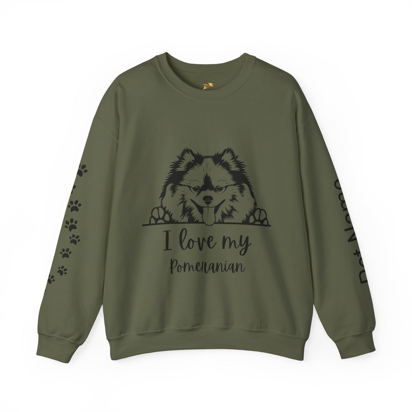 Pomeranian Lover Sweatshirt, Pet's Name Personalized Gift Idea, Pomeranian Dog Owner Apparel, Custom Dog Paw Print Jumper, Comfy Crewneck - NOTALIFY