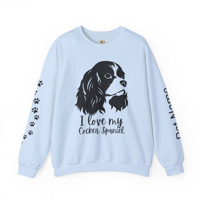 Cocker Spaniel Sweatshirt, Pet's Name Personalized Gift Idea, Cocker Spaniel Dog Owner Apparel, Custom Dog Paw Print Jumper, Comfy Crewneck - NOTALIFY