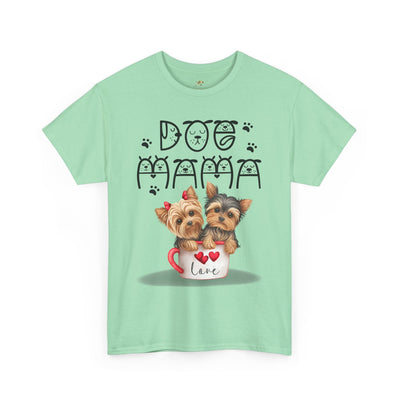 Dog Mama Unisex Tee with playful animal print, ideal gift for dog lovers.