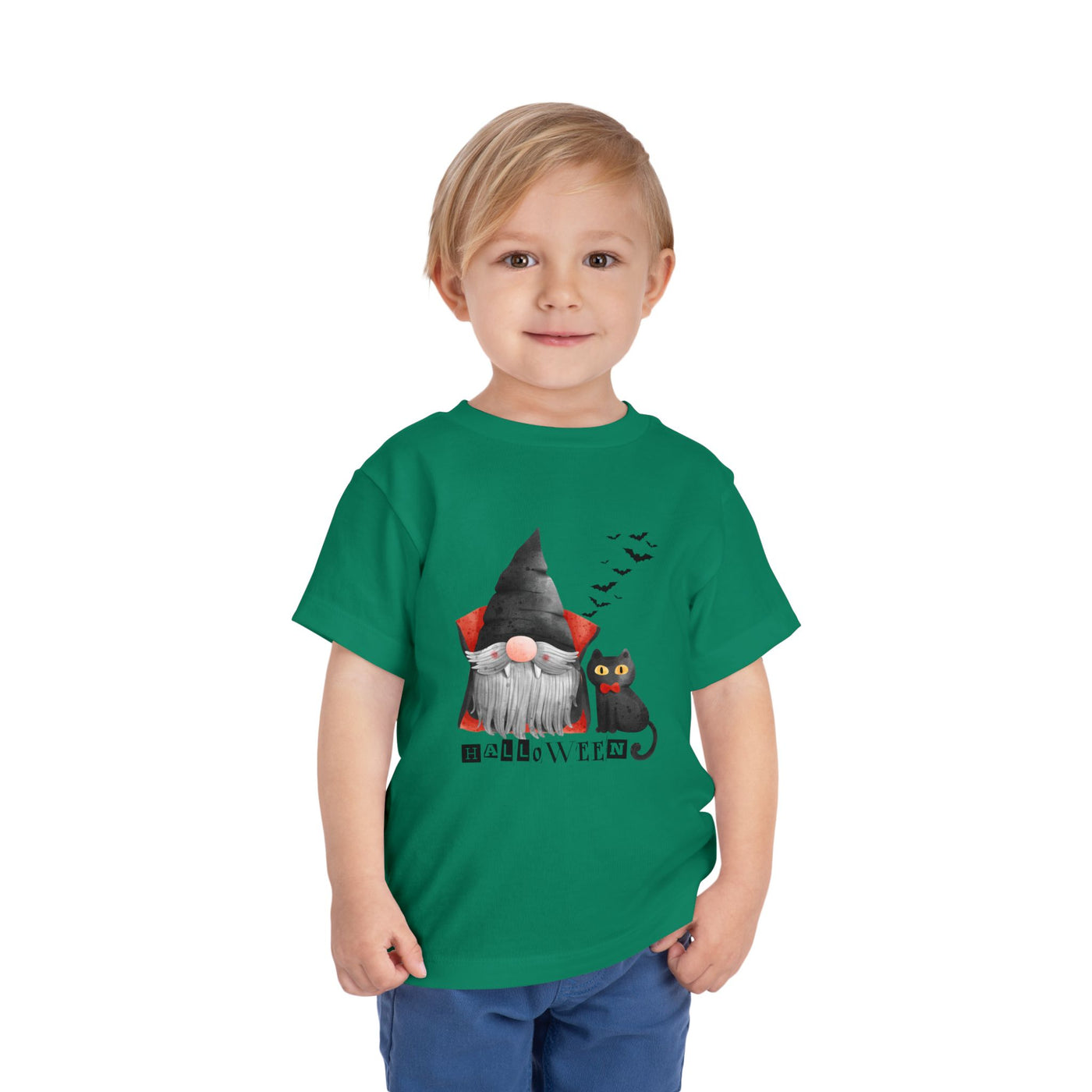 NOTALIFY Boo Halloween Gnome-CAT Toddler T-Shirt | Cute Fall Tee with Candy Bucket | Soft Cotton Short Sleeve | Spooky Outfit