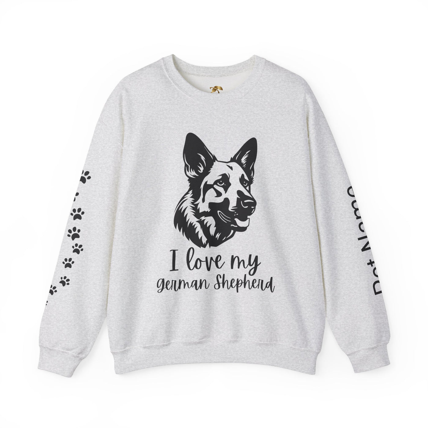 German Shepherd Lover Sweatshirt, Pet's Name Personalized, German Shepherd Dog Owner Apparel, Custom Dog Paw Print Jumper, Comfy Crewneck - NOTALIFY