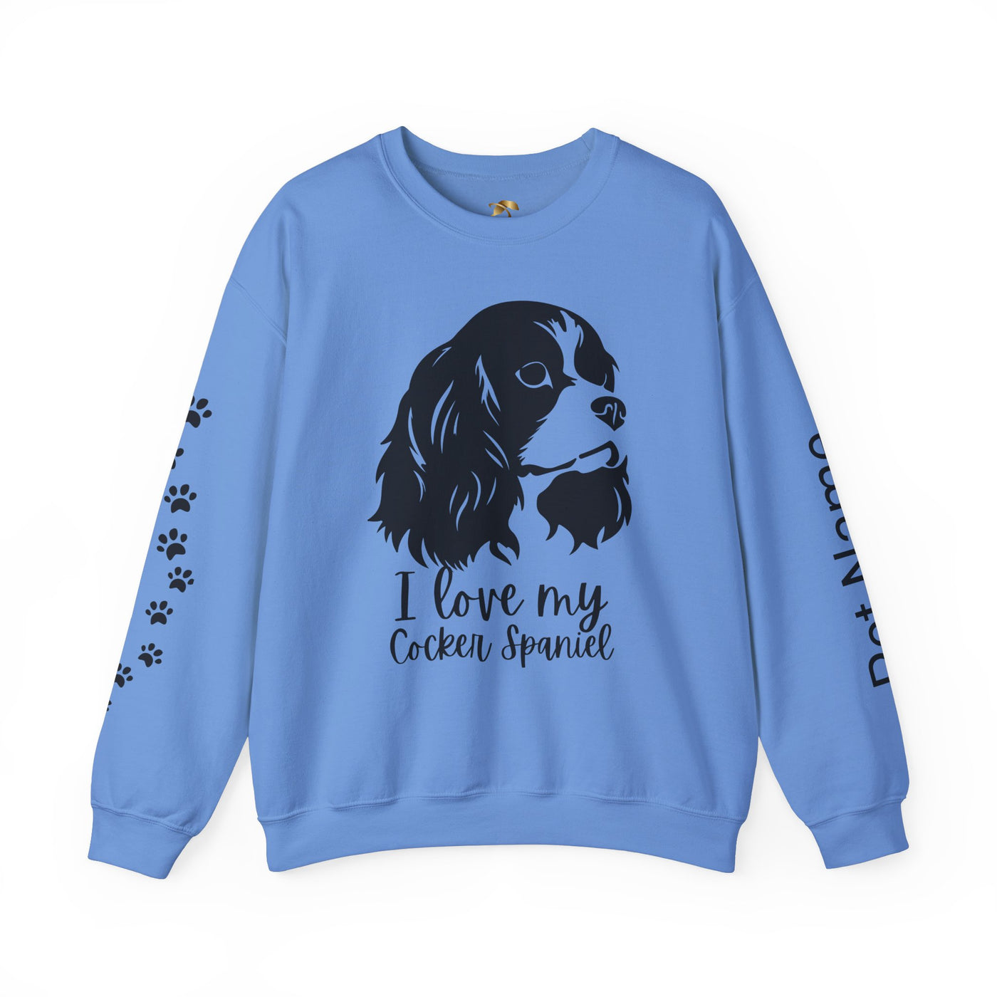 Cocker Spaniel Sweatshirt, Pet's Name Personalized Gift Idea, Cocker Spaniel Dog Owner Apparel, Custom Dog Paw Print Jumper, Comfy Crewneck - NOTALIFY