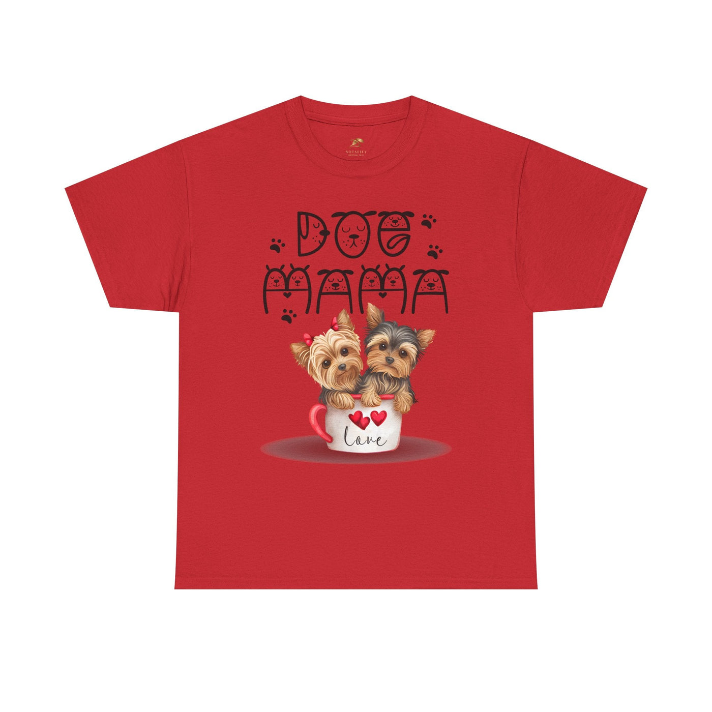Red Dog Mama Unisex Tee with playful animal print, ideal for dog lovers and pet parents.