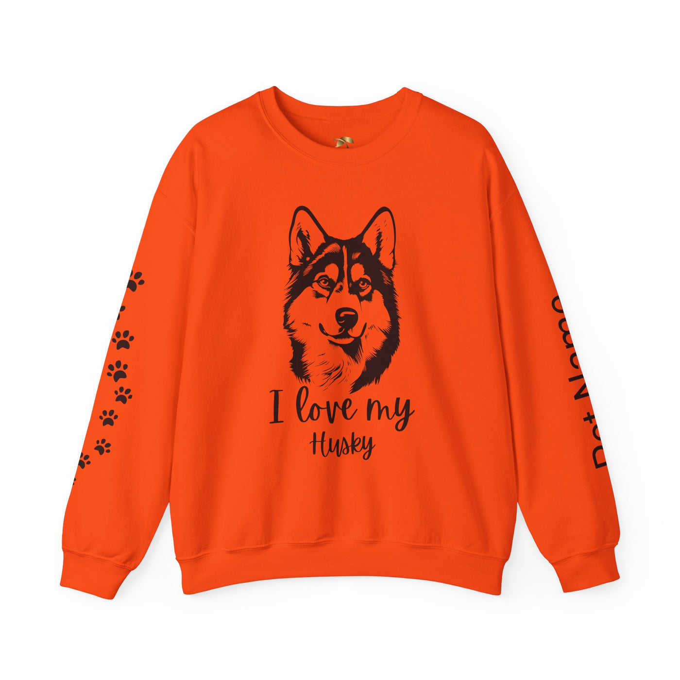 Husky Lover Sweatshirt, Pet's Name Personalized Gift Idea, Husky Dog Owner Apparel, Custom Dog Paw Print Jumper, Comfy Crewneck - NOTALIFY
