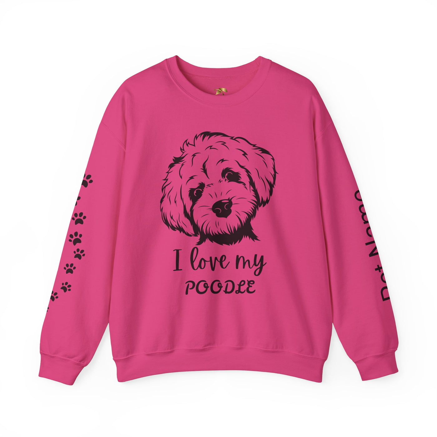 Poodle Dog Lover Sweatshirt, Pet's Name Personalized Gift Idea, Poodle Dog Owner Apparel, Custom Dog Paw Print Jumper, Comfy Crewneck - NOTALIFY