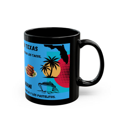 Fun Black Mug, Texas vs Miami Theme, Perfect Gift for Coffee Lovers, Birthday, Parties, Moving to Texas, Leaving Miami, Texas - NOTALIFY