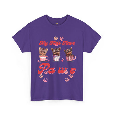 Dog Lover Unisex Tee, Animal Parent Tshirt, My Kids Have Paws Shirt, Cute Puppy Graphic Tee, Pet Owner Gift, Casual Dog Mom Dad Top - NOTALIFY