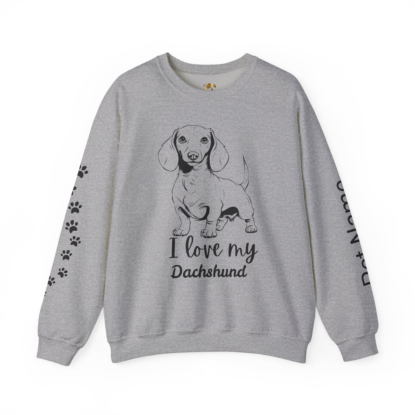 Dachshund Dog Lover Sweatshirt, Pet's Name Personalized Gift Idea, Dachshund Dog Owner Apparel, Custom Dog Paw Print Jumper, Comfy Crewneck - NOTALIFY