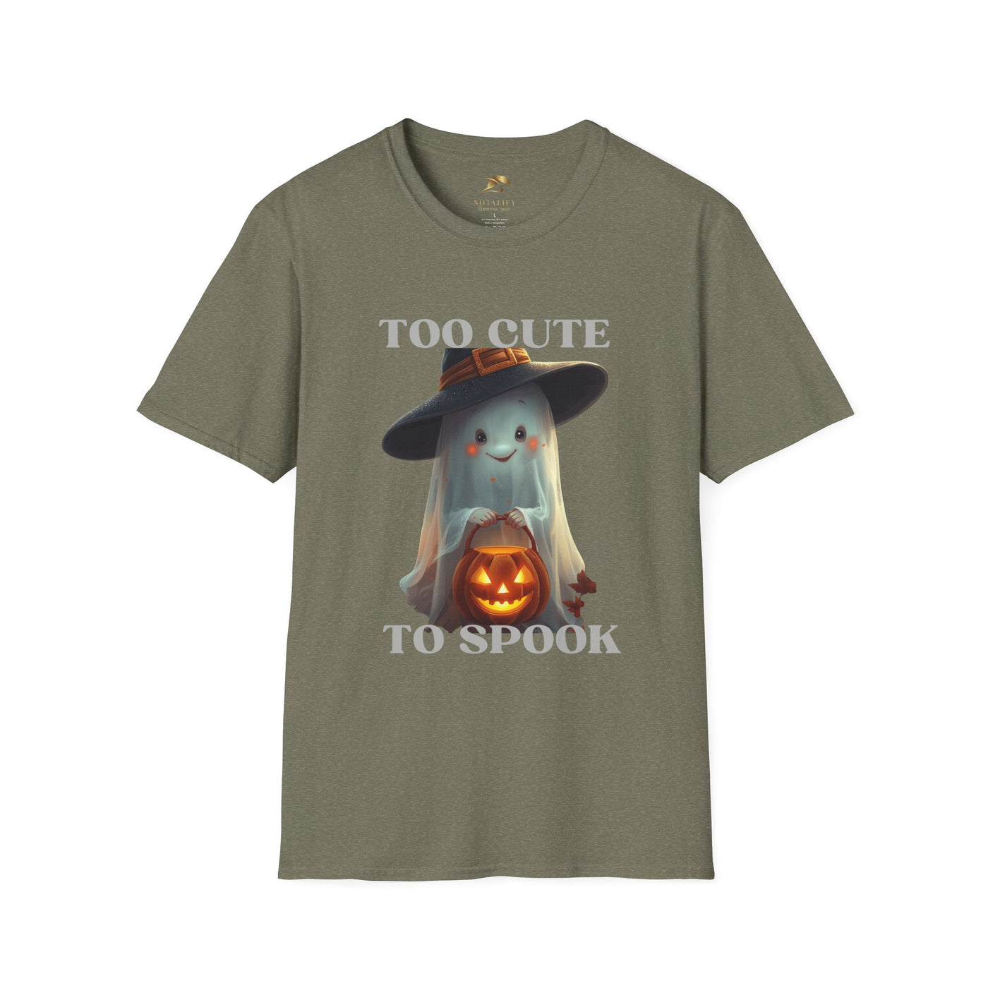 NOTALIFY Too Cute to Spook Halloween Ghost TEE | Adorable Pumpkin Lantern Tee | Cotton Short Sleeve | Fall Outfit for Kids