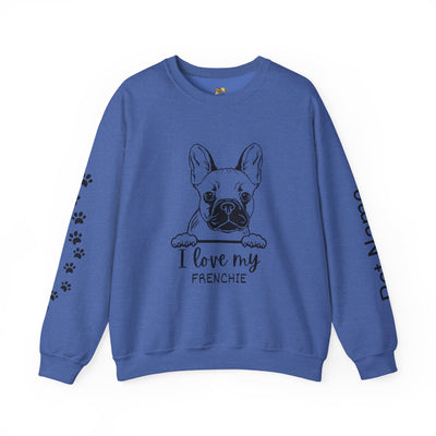 Frenchie Dog Lover Sweatshirt, Pet's Name Personalized Gift Idea, Frenchie Dog Owner Apparel, Custom Dog Paw Print Jumper, Comfy Crewneck