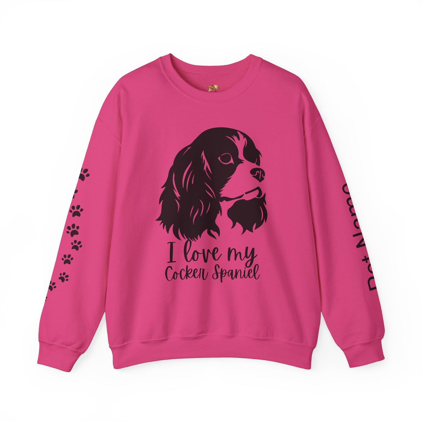 Cocker Spaniel Sweatshirt, Pet's Name Personalized Gift Idea, Cocker Spaniel Dog Owner Apparel, Custom Dog Paw Print Jumper, Comfy Crewneck - NOTALIFY