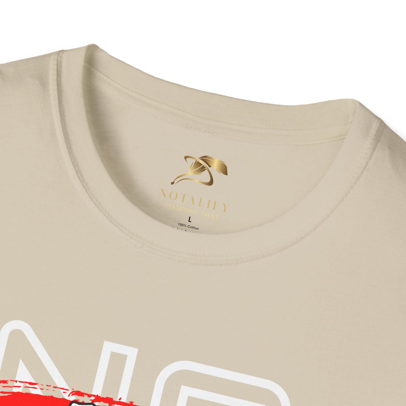 Beige No Fear No Limits motivational youth day unisex t-shirt with crew neckline
