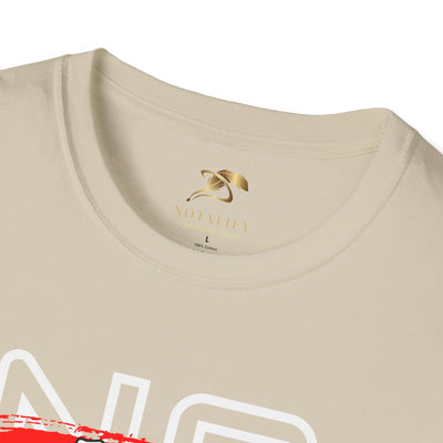 Beige No Fear No Limits motivational youth day unisex t-shirt with crew neckline