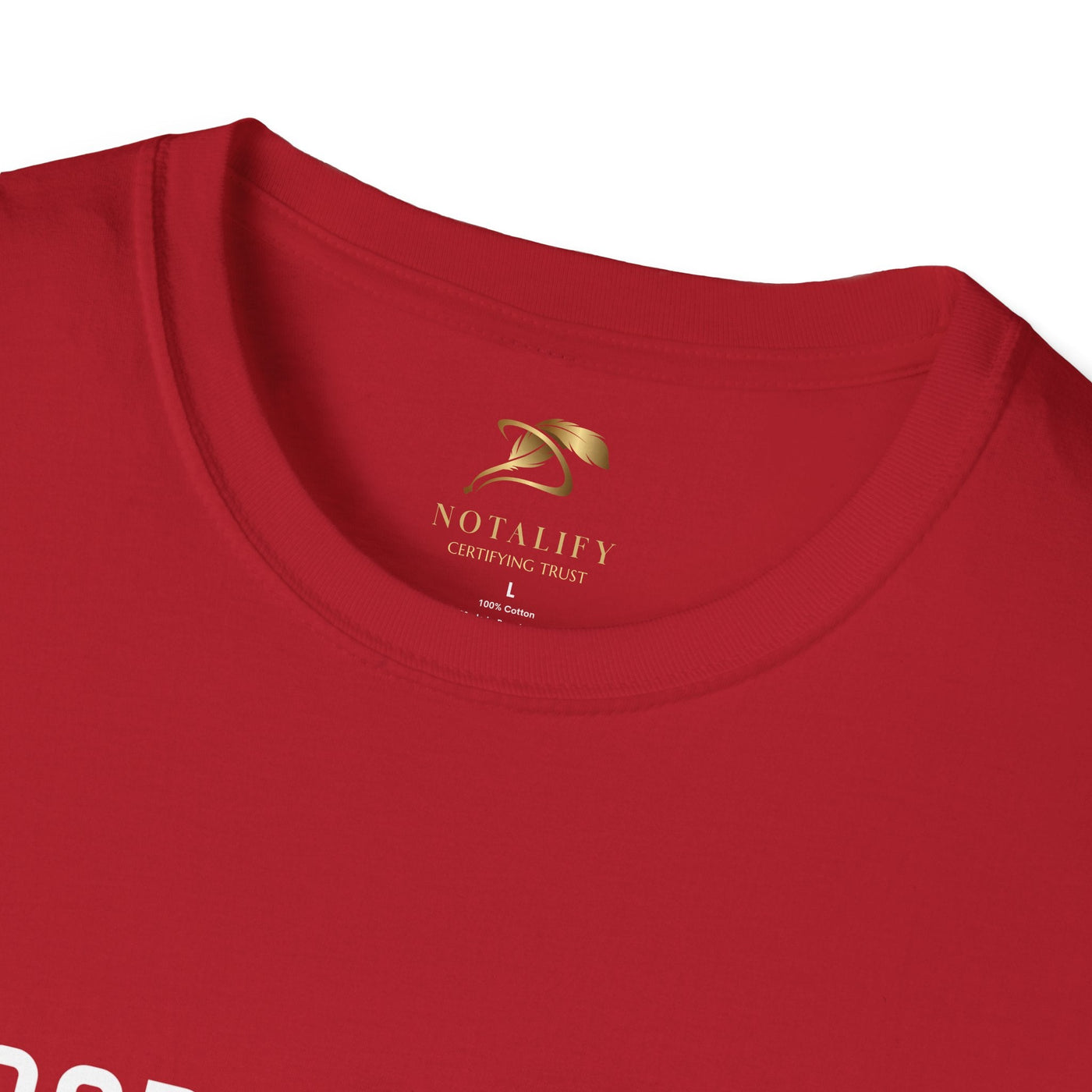 Unisex red softstyle t-shirt for Independence Day celebrations featuring festive elements.