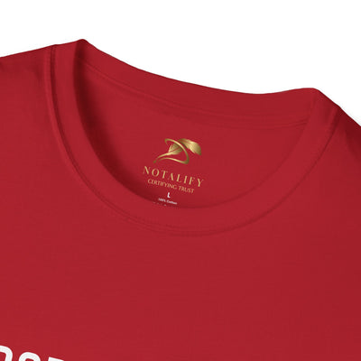 Unisex red softstyle t-shirt for Independence Day celebrations featuring festive elements.