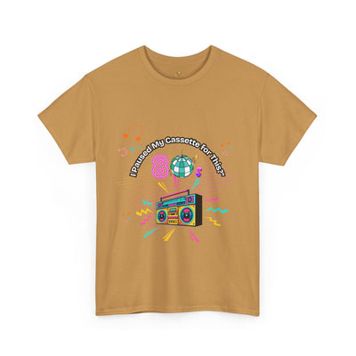 Retro Cassette Tape Unisex Heavy Cotton Tee, Vintage Music Lover Shirt, 80s Nostalgia Graphic Tee, Pause Cassette Player Shirt, Mixtape Fan - NOTALIFY