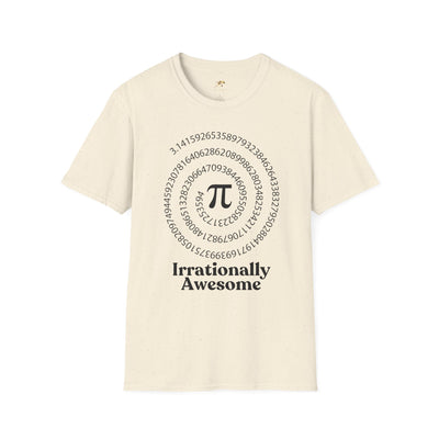 Pi Day Unisex Softstyle T-Shirt, Math Geek Gift, Irrationally Awesome Tee, March 14 Celebration Shirt, Mathematics Lover Top - NOTALIFY