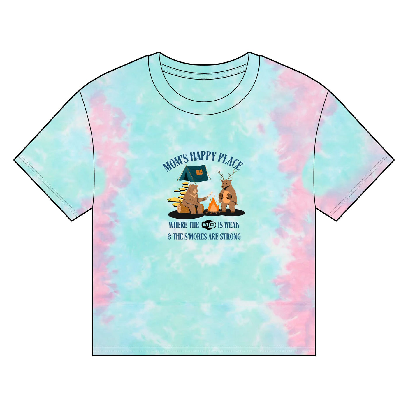Organic Boxy T-shirt, Camping Mom, Mom's Happy Place, Wifi Weak, S'mores Strong, Women's T-shirt - NOTALIFY