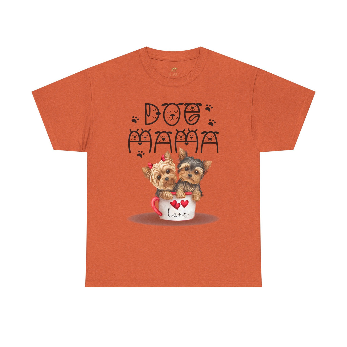 Dog Mama Unisex Tee with playful dog print design, perfect for dog lovers.