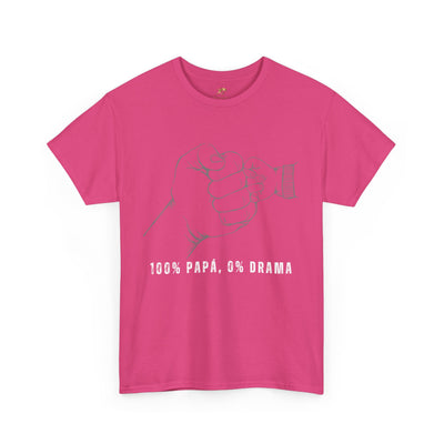 100 Percent Papá 0 Percent Drama Shirt | Funny Spanish Dad Tee | Fathers Day Gift for Dad| Cool Latino Dad Shirt | Parent Humor Graphic Tee