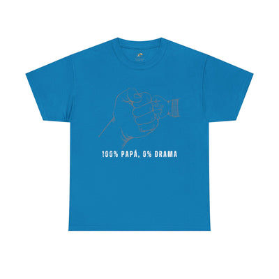 100 Percent Papá 0 Percent Drama Shirt | Funny Spanish Dad Tee | Fathers Day Gift for Dad| Cool Latino Dad Shirt | Parent Humor Graphic Tee