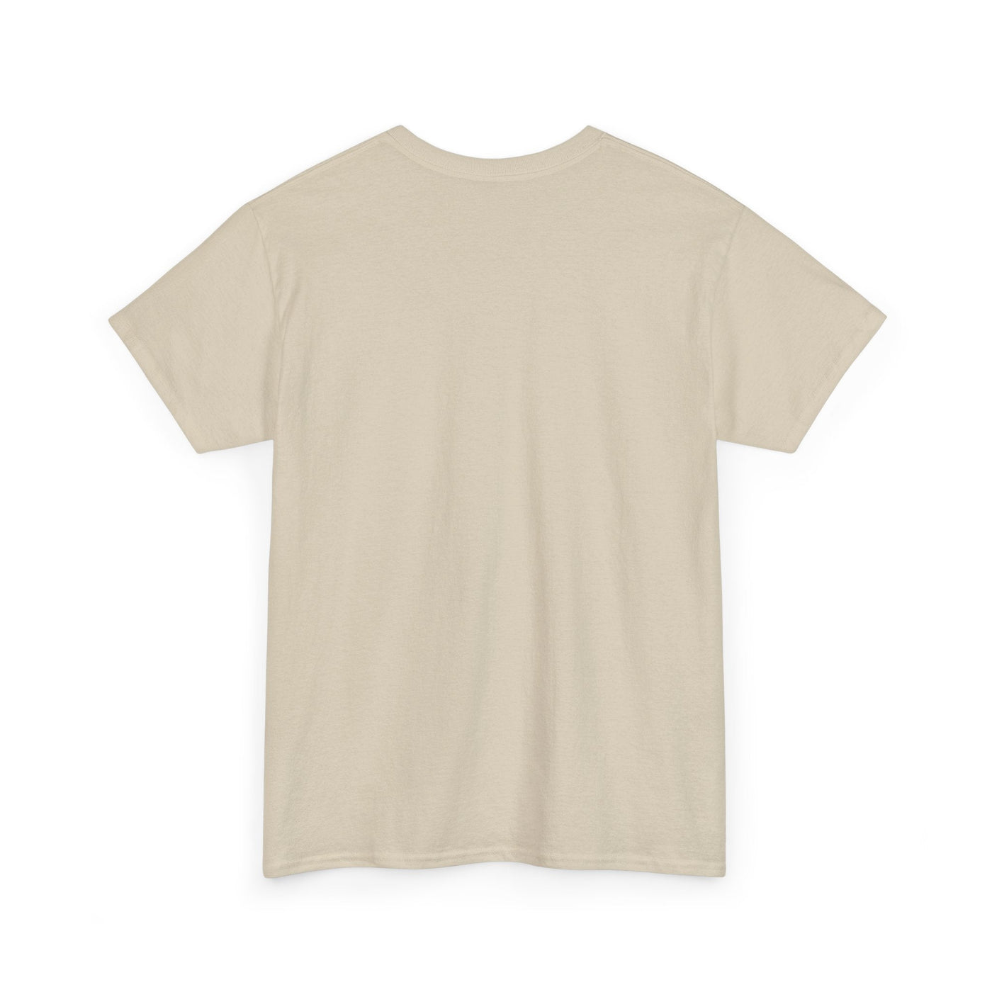 Back view of beige 80's music lover unisex vintage cotton t-shirt