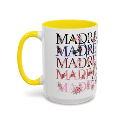 Mother's Day Mug, Accent Coffee Cup with Flowers and Names, Gift for M
