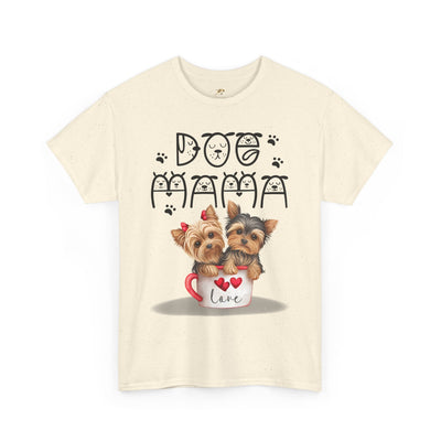 Dog Mama Unisex Tee with playful animal print for dog lovers.