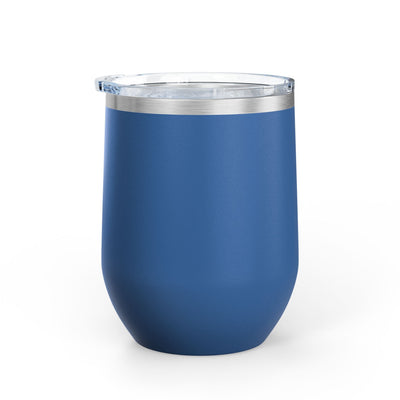 Positive Affirmation Wine Tumbler, 12oz stainless steel, insulated, blue finish.
