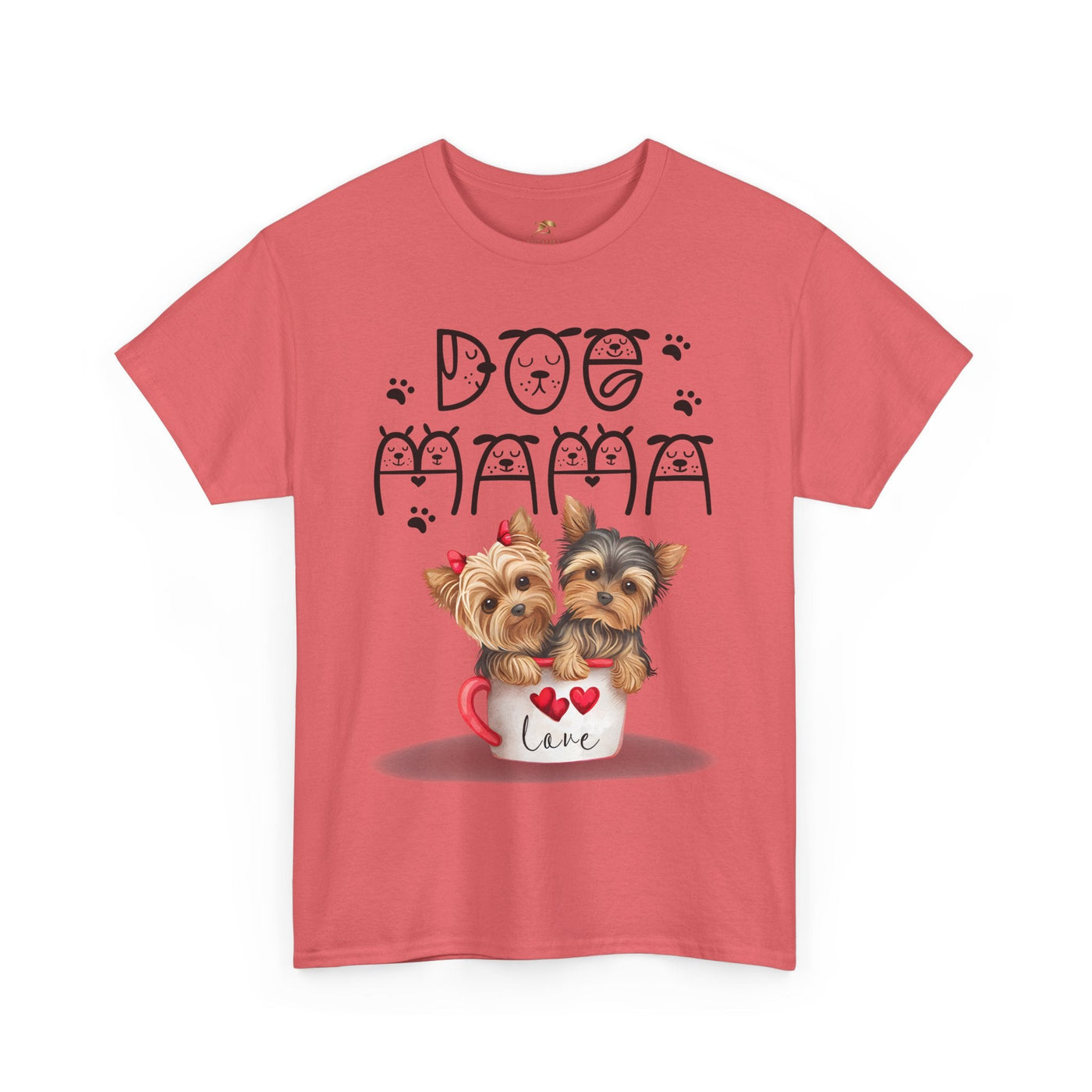 Dog Mama Unisex Tee with playful animal print design, perfect gift for dog lovers.