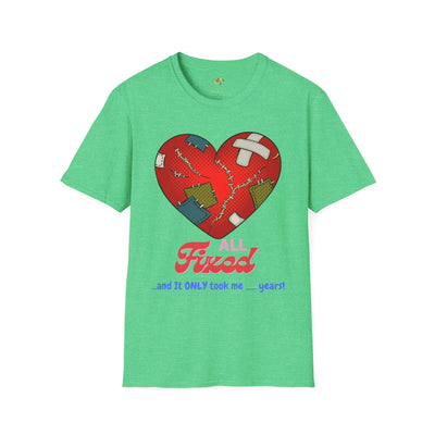 Unisex Heart Fixed Enamorados T-Shirt for Valentine's Day with broken heart design.