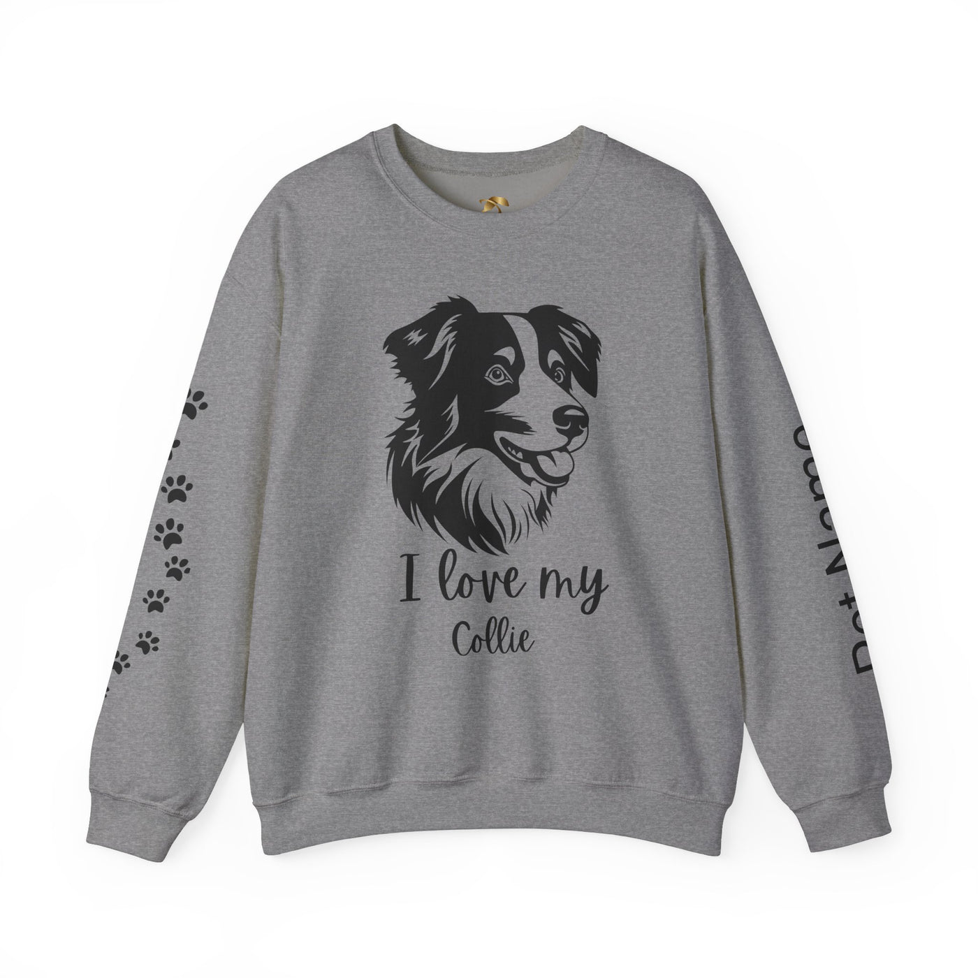 Collie Lover Sweatshirt, Pet's Name Personalized Gift Idea, Collie Dog Owner Apparel, Custom Dog Paw Print Jumper, Comfy Crewneck - NOTALIFY