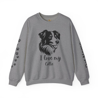 Collie Lover Sweatshirt, Pet's Name Personalized Gift Idea, Collie Dog Owner Apparel, Custom Dog Paw Print Jumper, Comfy Crewneck - NOTALIFY