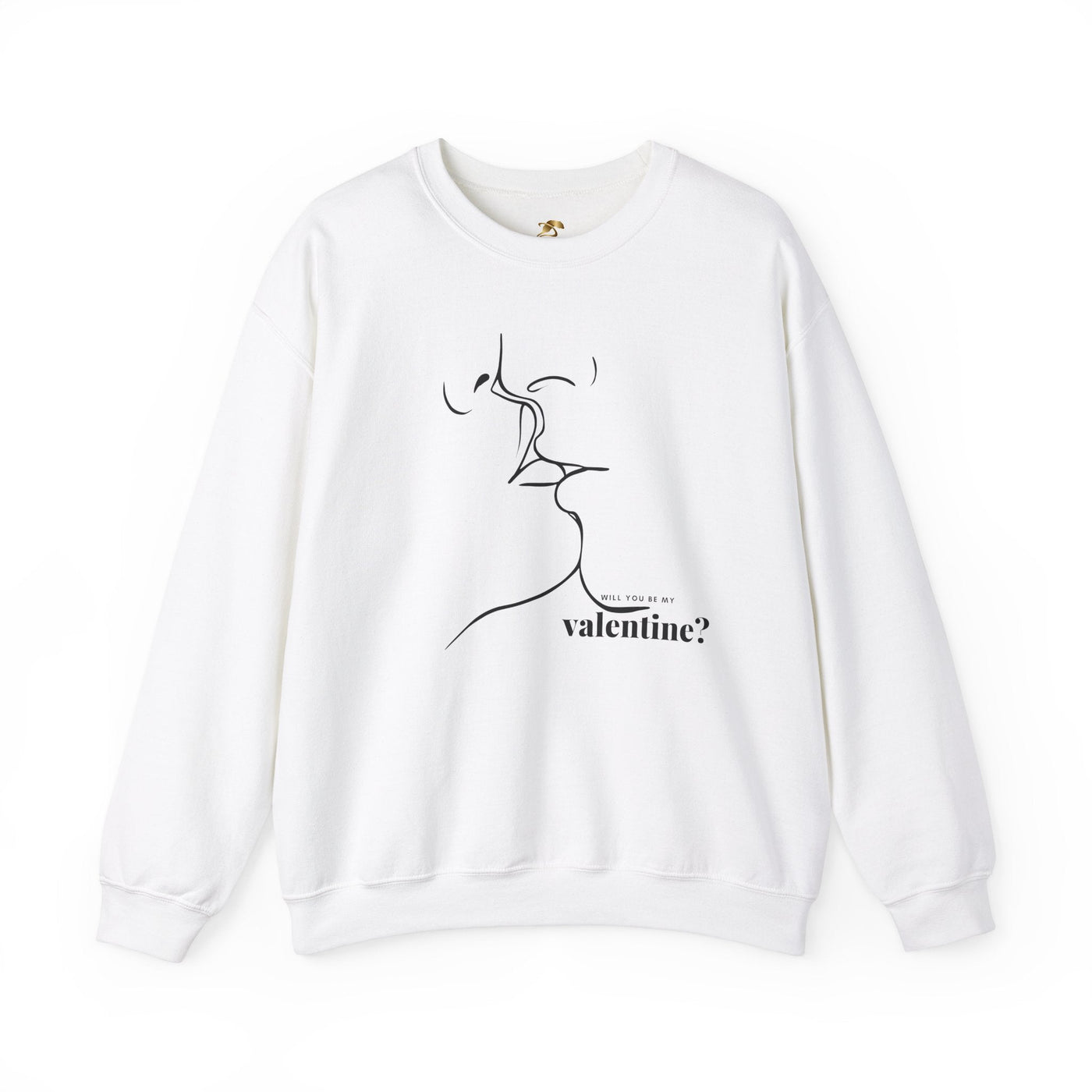 Valentines couples KISSING unisex sweatshirt with romantic heart design.