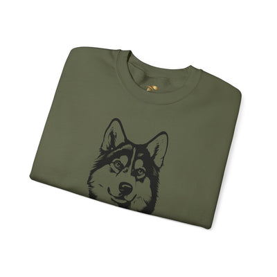 Husky Lover Sweatshirt, Pet's Name Personalized Gift Idea, Husky Dog Owner Apparel, Custom Dog Paw Print Jumper, Comfy Crewneck - NOTALIFY