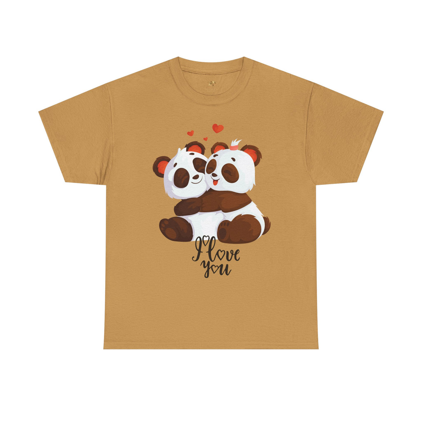 Romantic Panda Tee, Romantic Graphic T-shirt, two panda bears hugging each other with an I love you message - NOTALIFY