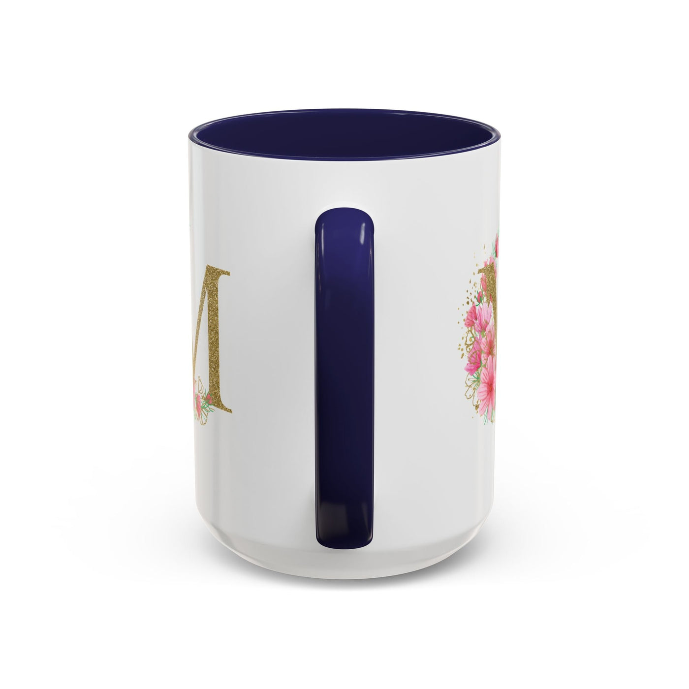 Mother's Day mug with vibrant floral design and blue interior, perfect gift for moms.