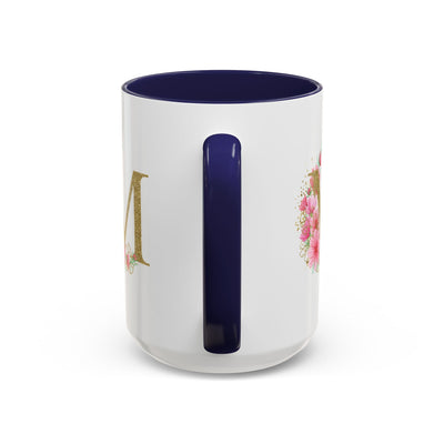Mother's Day mug with vibrant floral design and blue interior, perfect gift for moms.
