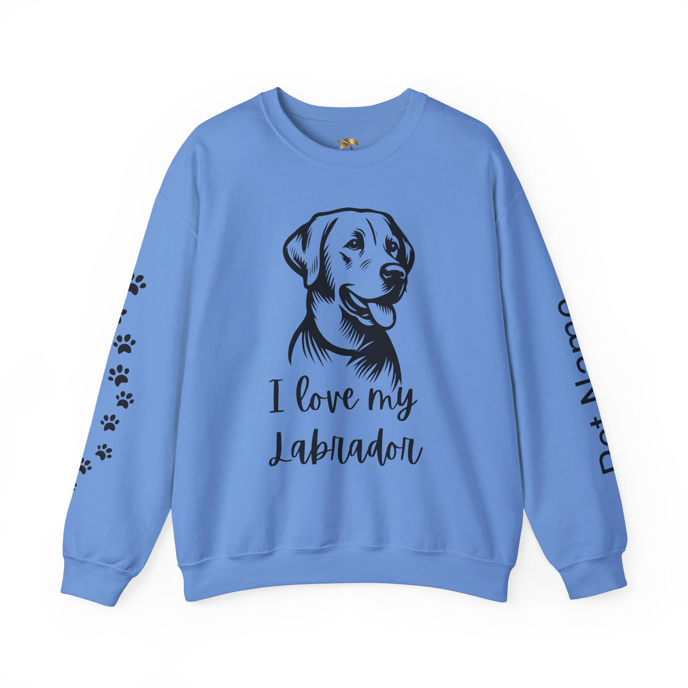 Labrador Lover Sweatshirt, Pet's Name Personalized, Labrador Dog Owner Apparel, Custom Dog Paw Print Jumper, Comfy Crewneck - NOTALIFY