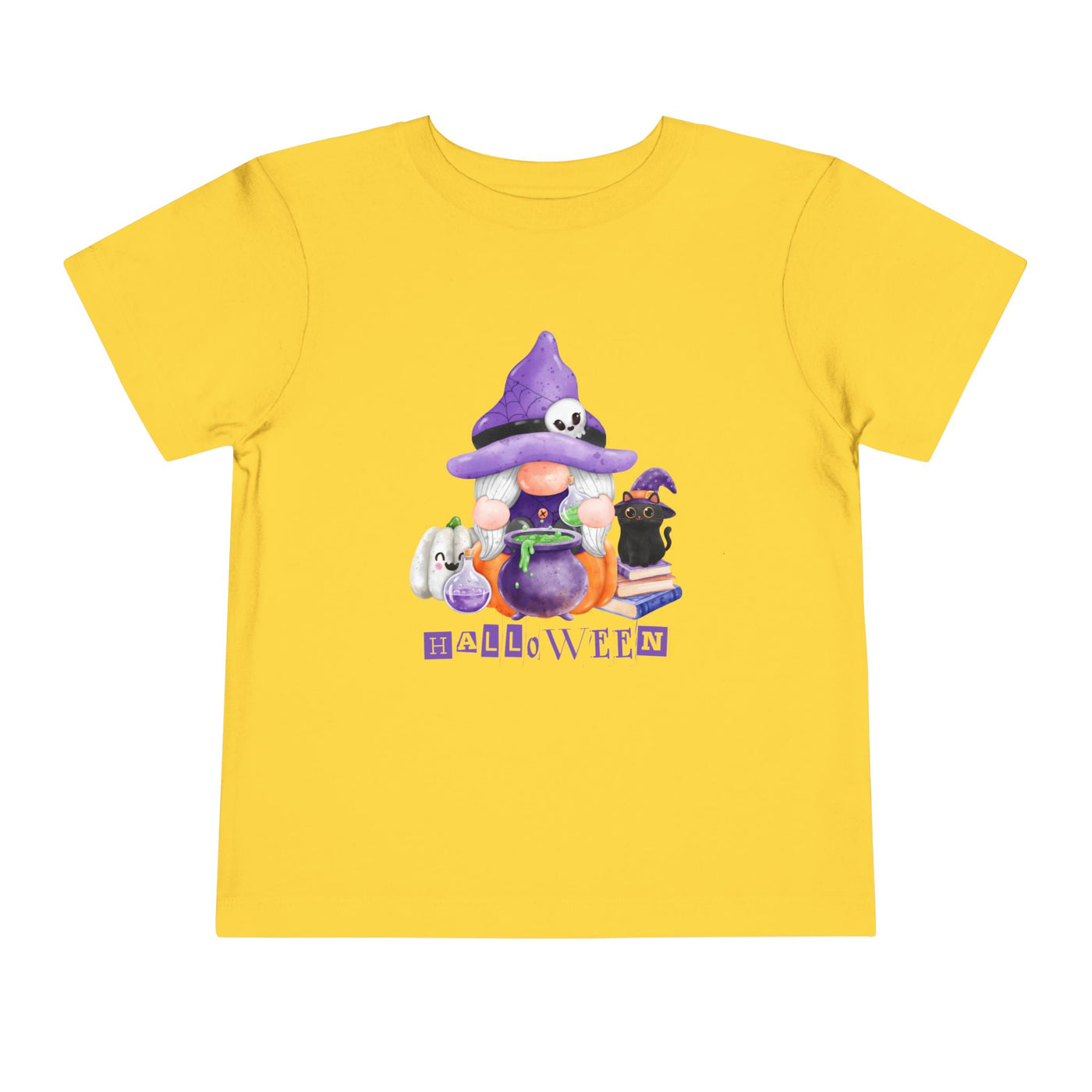 NOTALIFY Halloween Gnome Toddler TEE 1| Cute Fall Tee with Pumpkin | Soft Cotton Short Sleeve | Spooky Autumn Outfit for Kids