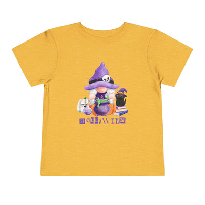 NOTALIFY Halloween Gnome Toddler TEE 1| Cute Fall Tee with Pumpkin | Soft Cotton Short Sleeve | Spooky Autumn Outfit for Kids