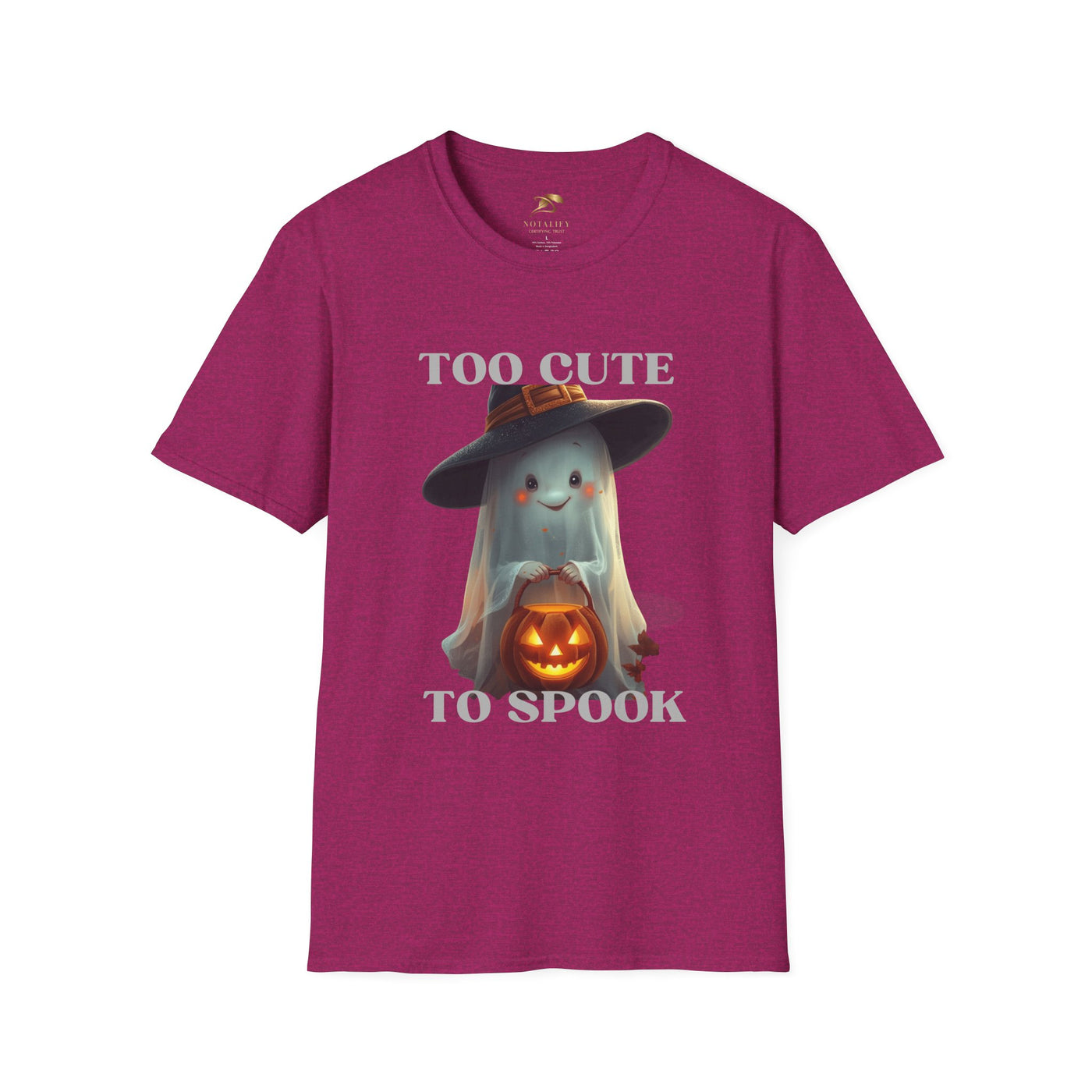 NOTALIFY Too Cute to Spook Halloween Ghost TEE | Adorable Pumpkin Lantern Tee | Cotton Short Sleeve | Fall Outfit for Kids