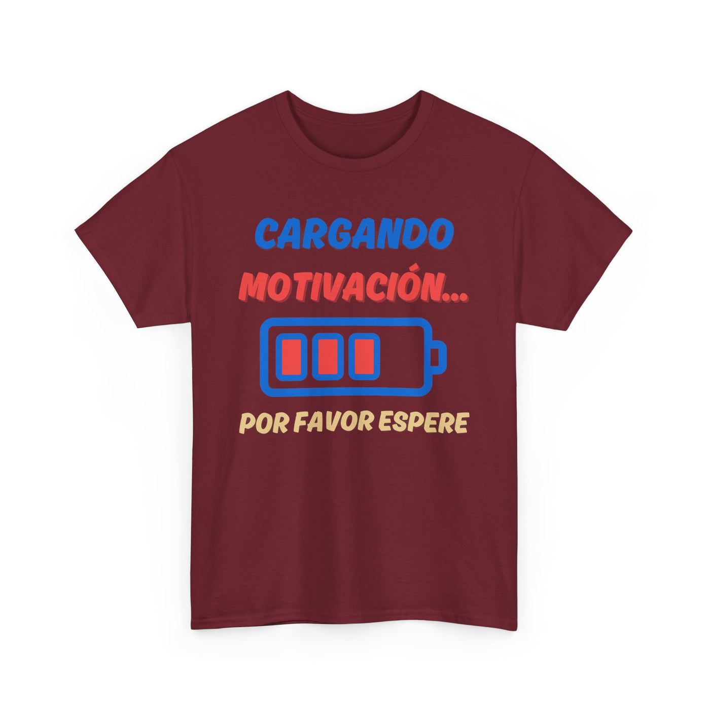 Cargando Motivación, Por Favor Espere Spanish Funny Tee | Loading Motivation Tee | Battery Graphic Shirt | Motivational Quote | Unisex Gift