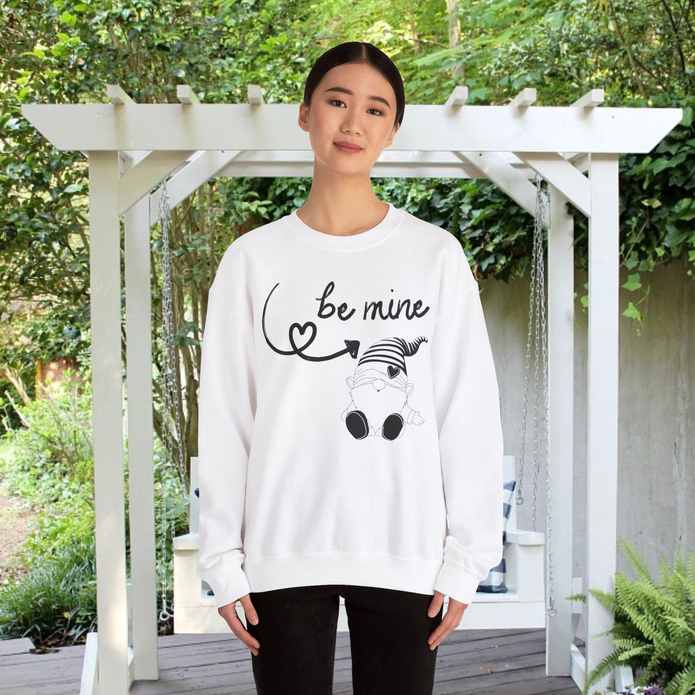 BE MINE Gnome Unisex Sweatshirt, Warm Crewneck Jumper, Comfy Pullover,