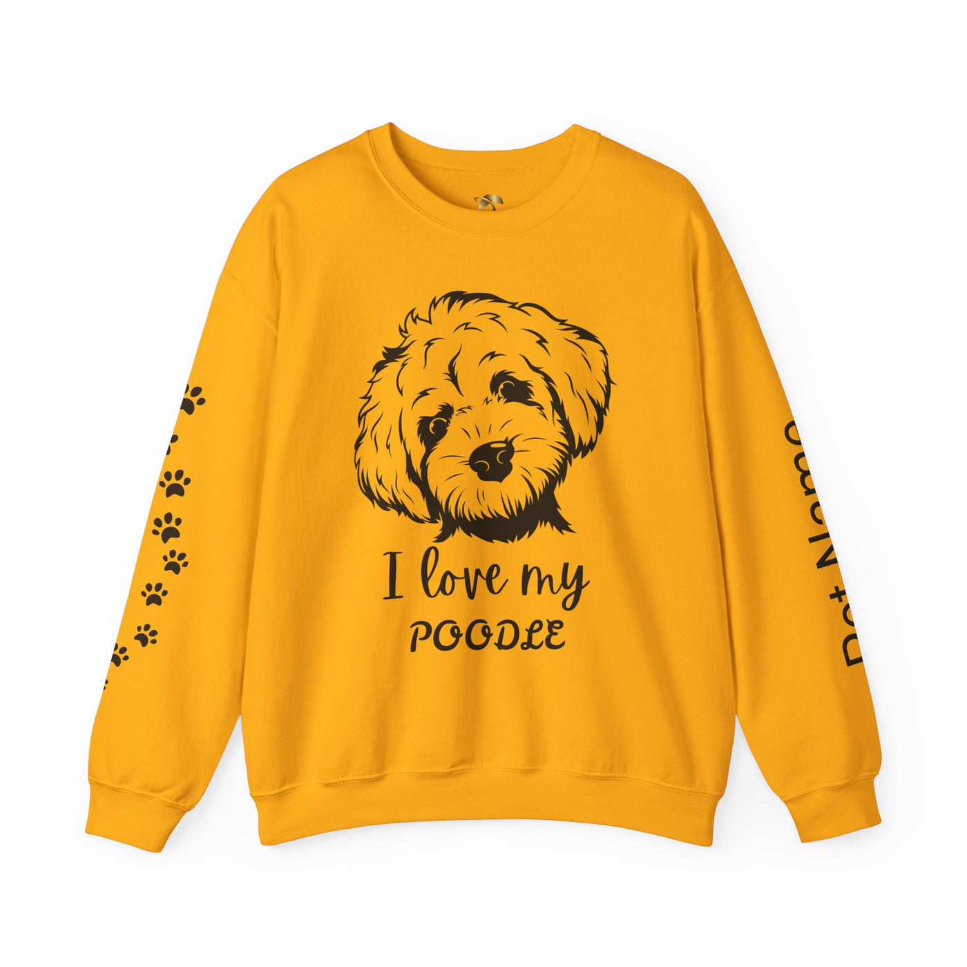 Poodle Dog Lover Sweatshirt, Pet's Name Personalized Gift Idea, Poodle Dog Owner Apparel, Custom Dog Paw Print Jumper, Comfy Crewneck - NOTALIFY