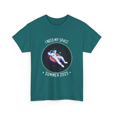 Astronaut Space Vibes Tee with galaxy graphic and "I Need My Space" text, perfect for space enthusiasts.