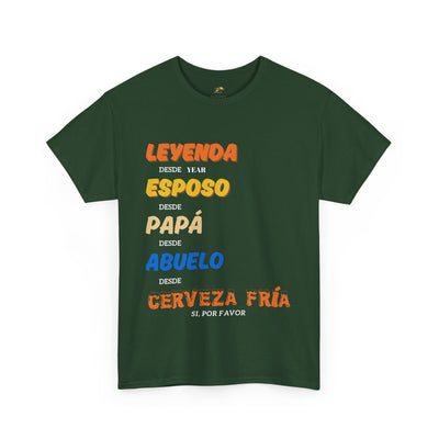 Funny Grandpa Beer Shirt | Leyenda Desde Esposo Papá Abuelo Tee | Spanish Dad Gift | Fathers Day Latino Humor T-Shirt for Men | Gift for Dad