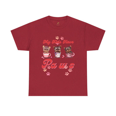 Dog Lover Unisex Tee, Animal Parent Tshirt, My Kids Have Paws Shirt, Cute Puppy Graphic Tee, Pet Owner Gift, Casual Dog Mom Dad Top - NOTALIFY