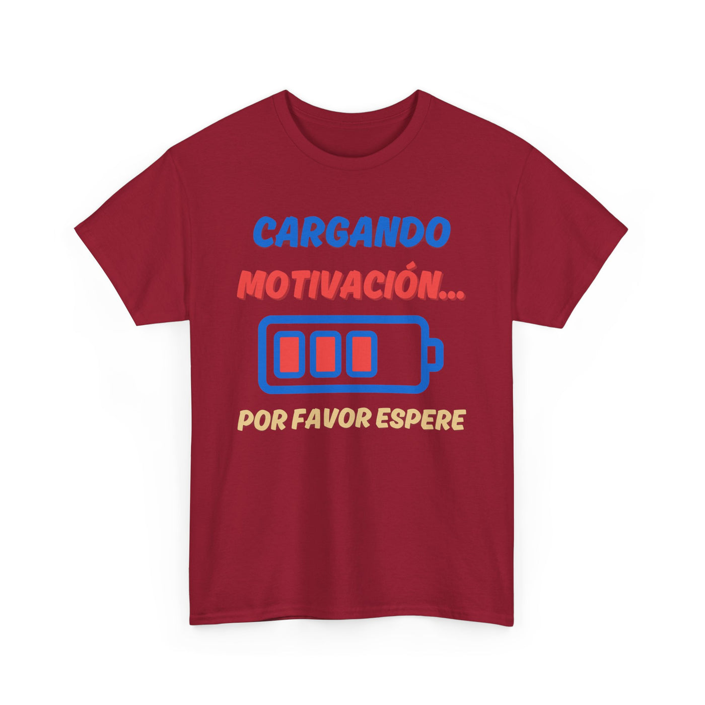 Cargando Motivación, Por Favor Espere Spanish Funny Tee | Loading Motivation Tee | Battery Graphic Shirt | Motivational Quote | Unisex Gift
